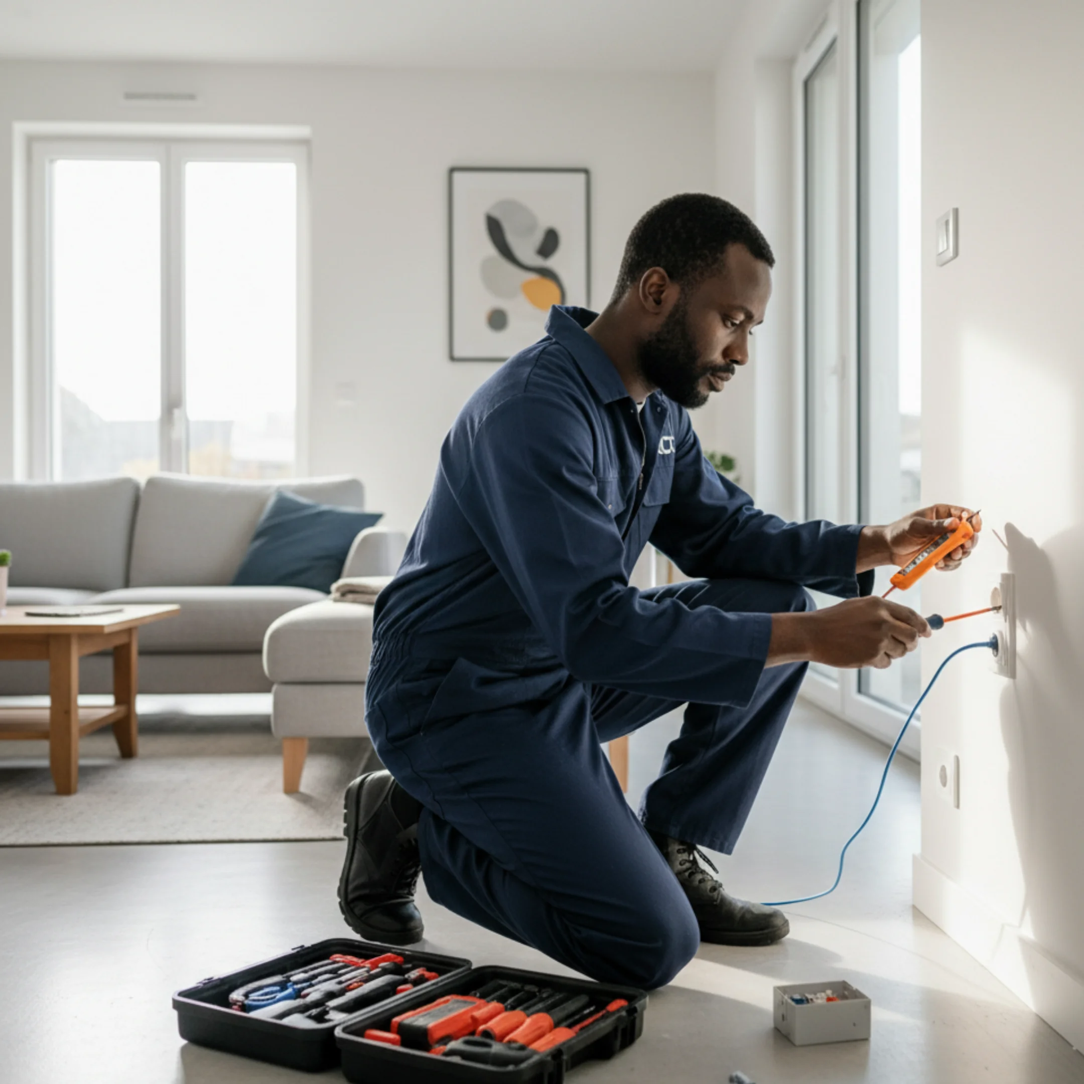 Achères – ADC Entreprise, électricien à Achères, installation de prises, luminaires et systèmes domotiques modernes pour particuliers et commerces