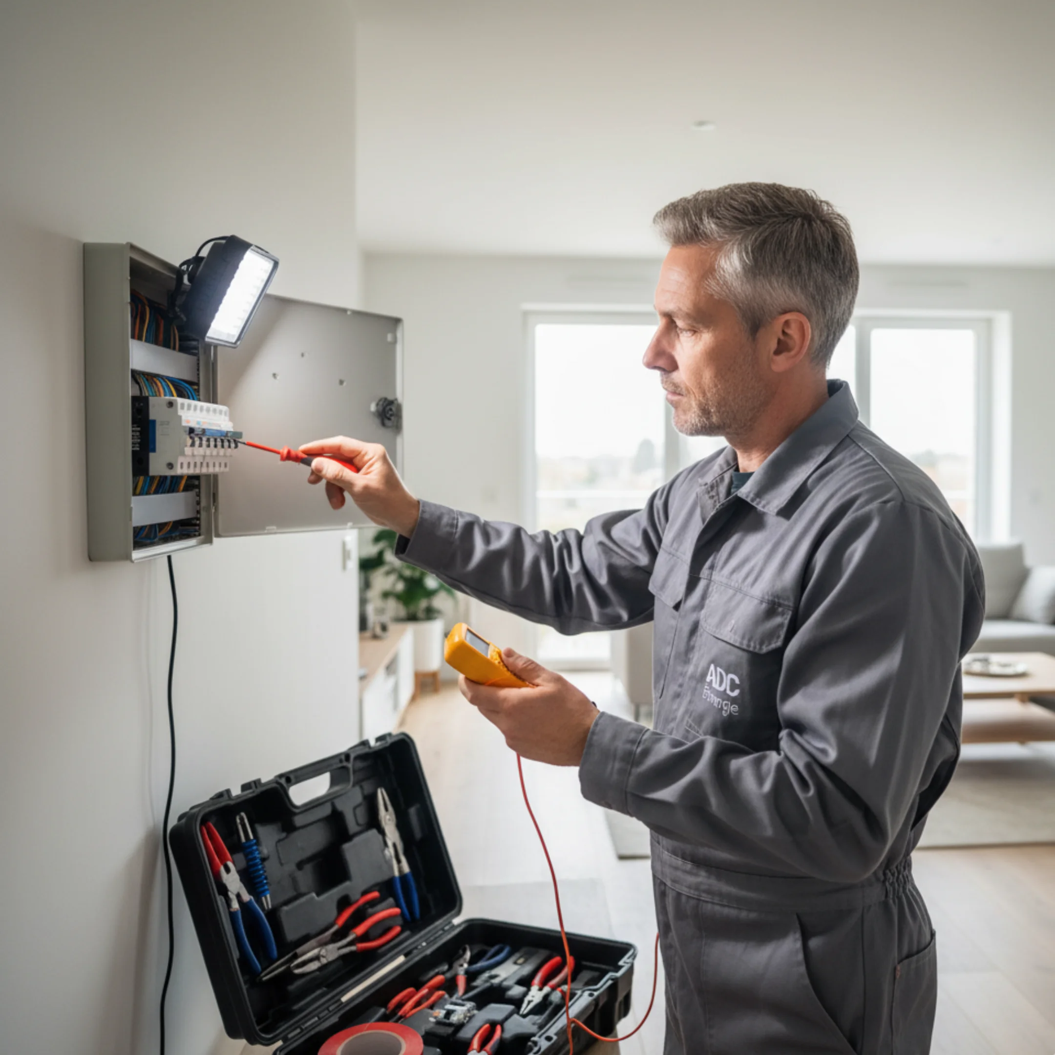 - ADC Entreprise, expert en électricité à Le Bourget, installation, entretien et dépannage de systèmes électriques modernes