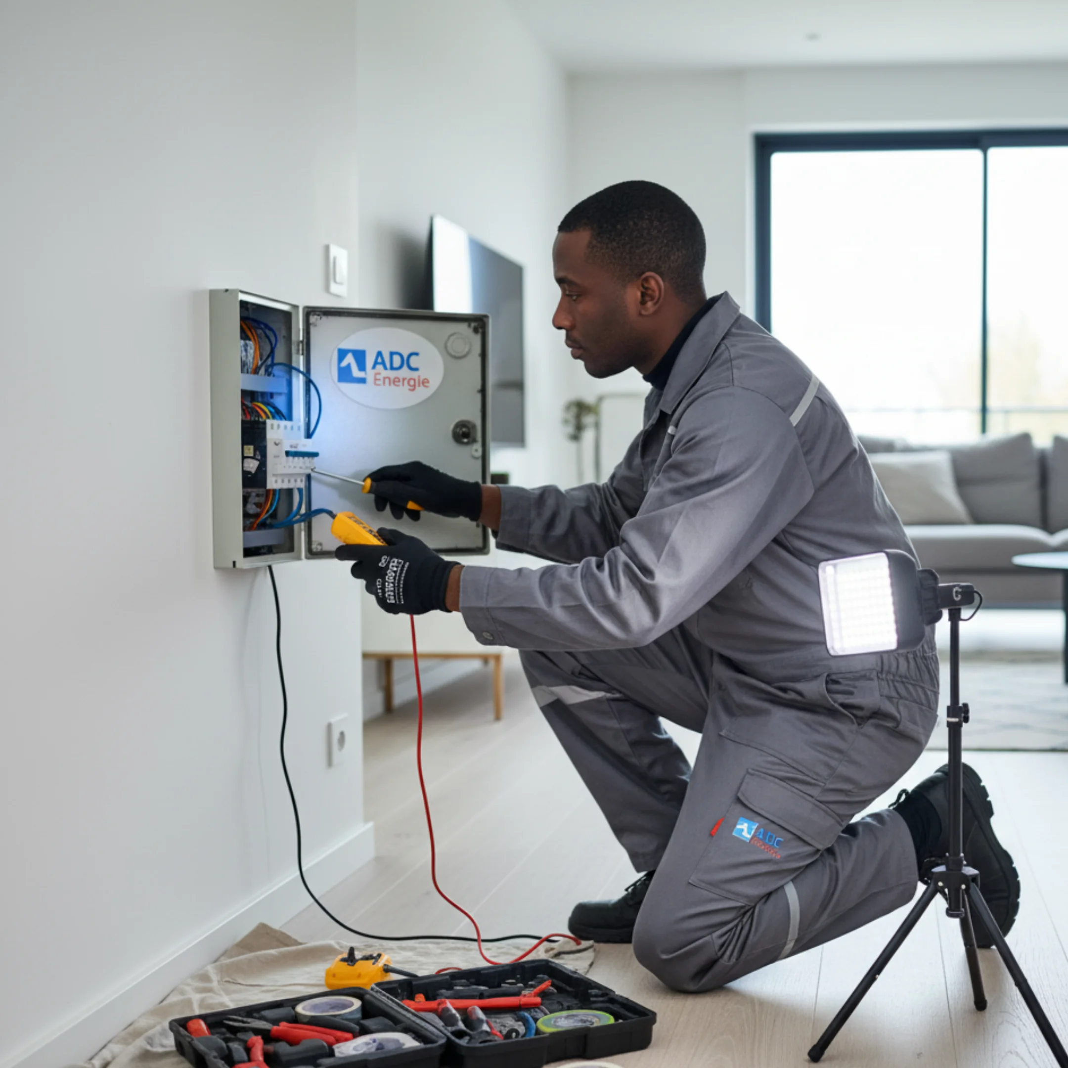 - ADC Entreprise, expert en électricité à Chennevières-sur-Marne, dépannage, pose de luminaires et câblage complet