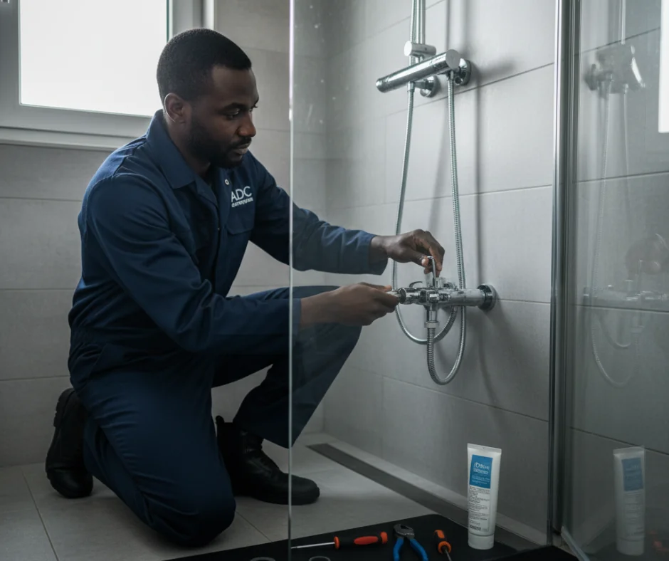 Un plombier à Montmagny intervient pour corriger un défaut d’installation.